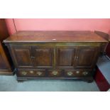 A George III Lancashire oak chest (converted to a cupboard)