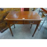 An Edward VII inlaid mahogany two drawer side table