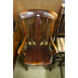 A Victorian beech farmhouse armchair