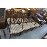 A set of eight Hepplewhite Revival mahogany dining chairs