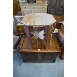 An oak table and a blanket box