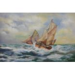 I.M. Hanson, pair of marine landscapes, oil on board, 39 x 60cms, framed
