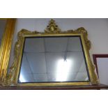 A Victorian gilt gesso framed overmantel mirror