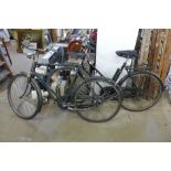 Two vintage lady's and gentleman's Raleigh bicycles