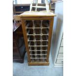 A pine wine rack