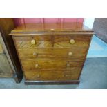 A Victorian satin birch chest of drawers