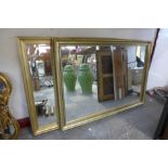 Two similar gilt framed mirrors