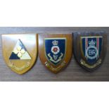Three regimental plaques