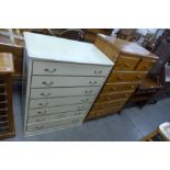 A pine chest of drawers and one other