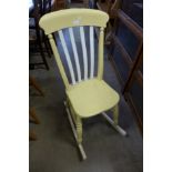 A painted rocking chair