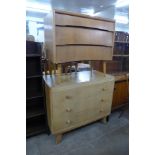 An Avalon light oak chest of drawers and another