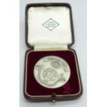 A Duke of York's Royal Military School medallion, John Pinches of London, cased, '1961 J.F. Kirwan'