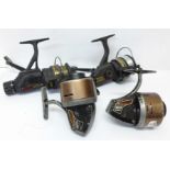 Four fishing reels:- two Shakespeare Match International closed face, a Ryobi spinning Mastermatch