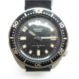 A 1970 Seiko automatic diver's wristwatch, '150m water proof', 6105-8000, the case back numbered