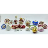 A collection of Limoges trinket pots, miniature tea set, plates, etc.