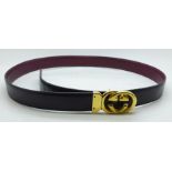 A gentlemen's Gucci leather belt, marked 95-38, 036/084/0964