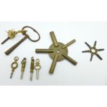 Watch and clock keys including two multi size, one a/f