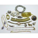 Costume jewellery, some a/f