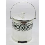 A Mappin & Webb silver plated ice bucket with green glass liner, 13cm