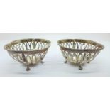 A pair of pierced silver sweetmeat dishes, 78.5g