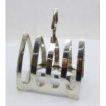 A silver toast rack, 82g