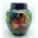 A large Moorcroft ginger jar and cover, 21cm high, in the Queen's Choice pattern, designed by Emma