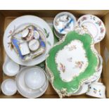 Royal Worcester Evesham dinnerwares, a continental dish, trinket pots, Wedgwood Chinese Flowers cups