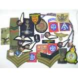 A collection of mainly military uniform patches