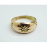 An Edwardian 9ct gold and diamond ring, Birmingham 1907, 2.7g, K