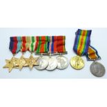 A family group of eight medals:- WWI pair to DVR J.K. Manning S.A.S.C. and six WWII including Africa