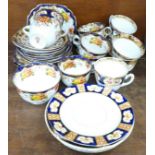A collection of similar tea wares, three patterns, some Royal Albert