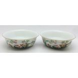 A pair of famille rose Chinese bowls, 14.5cm