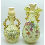 Two German Rudolstadt vases, early 20th Century, tallest 18.5cm