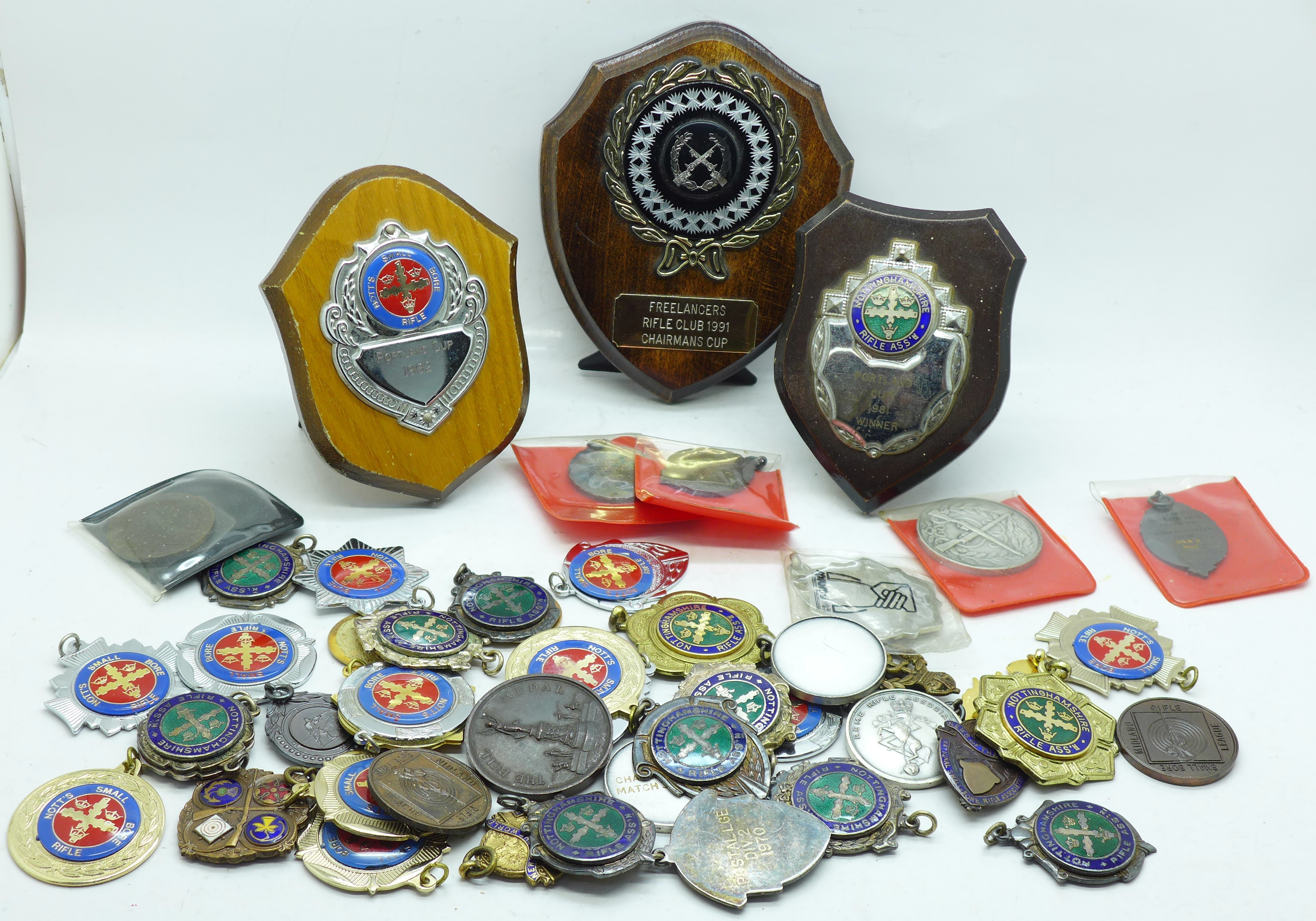 Shooting medals and medallions