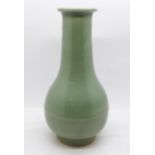 A Chinese celadon Longquan vase, 19cm