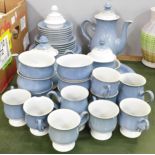 A Denby Castile blue and white six setting tea set, thirty-nine pieces
