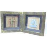 Two modern framed and mounted Egyptian plaques