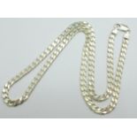A silver curb link neck chain, 25g