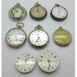 Pocket watches and movements, some a/f