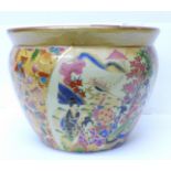 A large Chinese hand painted jardiniere, 20cm high