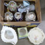 A Royal Albert Old Country Roses Chintz Collection teapot, other teapots, a Minton lidded sugar