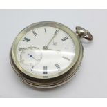 A silver pocket watch, Holiday & Co., Birmingham