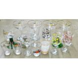 A collection of glasses including Babycham and shot glasses **PLEASE NOTE THIS LOT IS NOT ELIGIBLE