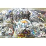 Six bags of costume jewellery and bangles