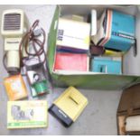 A Kodaslide Home Projector, Russian mini projector, slides and a screen **PLEASE NOTE THIS LOT IS