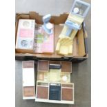 A box of Sindy kitchen furniture; sink unit, cooker unit, larder fridge, plus living room chair