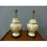 A pair of Chinese porcelain table lamps