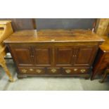 A George III oak mule chest (converted to a cupboard)