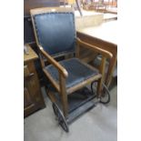 A Victorian mahogany invalid chair