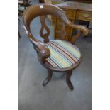 A Victorian mahogany desk chair
